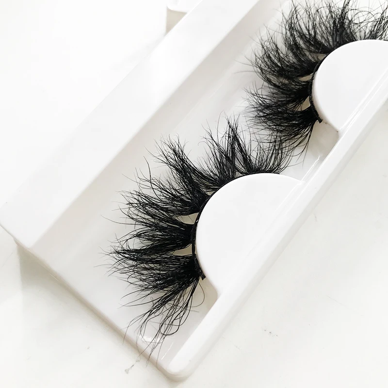 

High quality Handmade Full Strip Mink Lashes Dramatic Fluffy 25mm 6D Mink False Eyelashes, Natural black