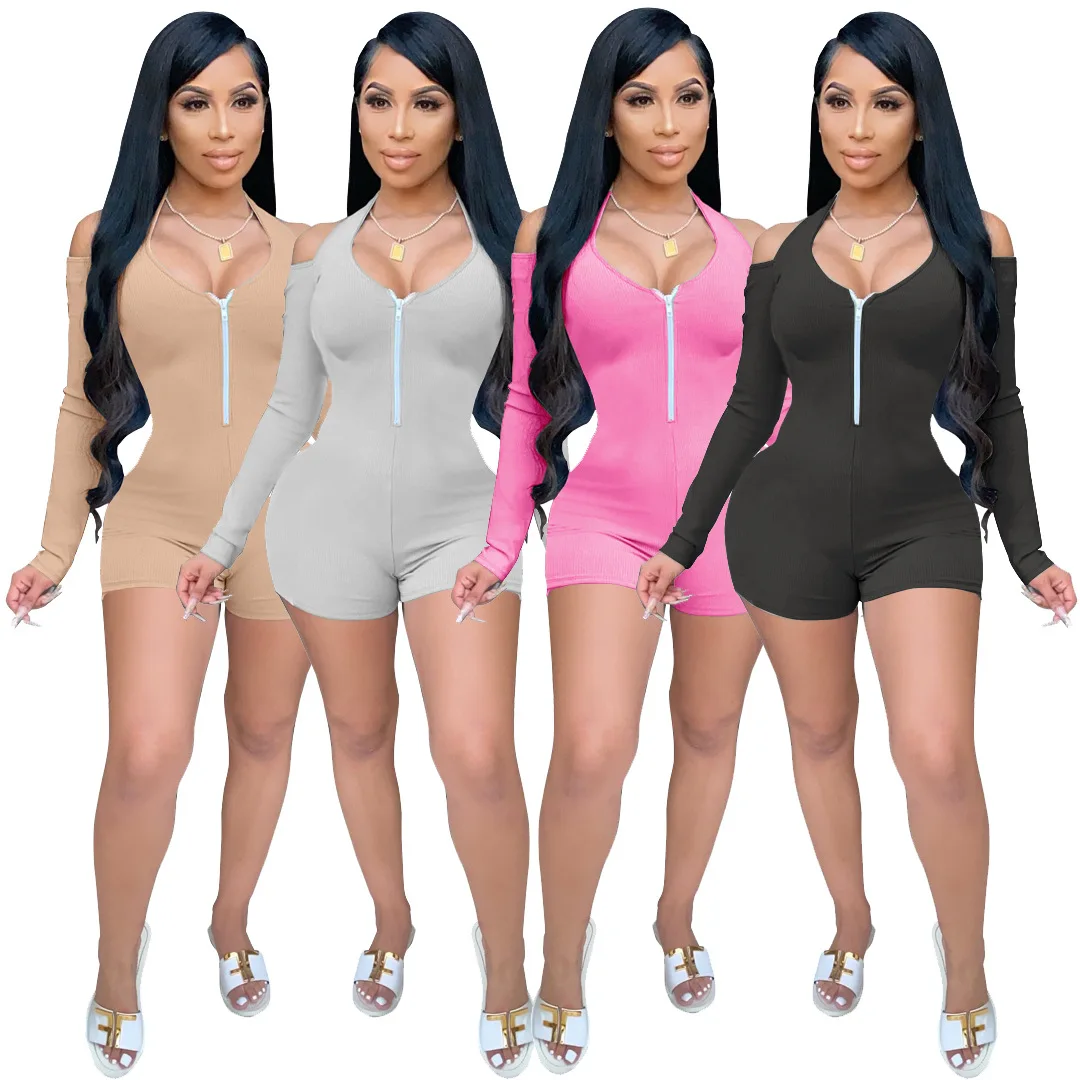 

New design Biker Shorts Sets One Piece Rompers Women long Sleeve Jumpsuit with great price