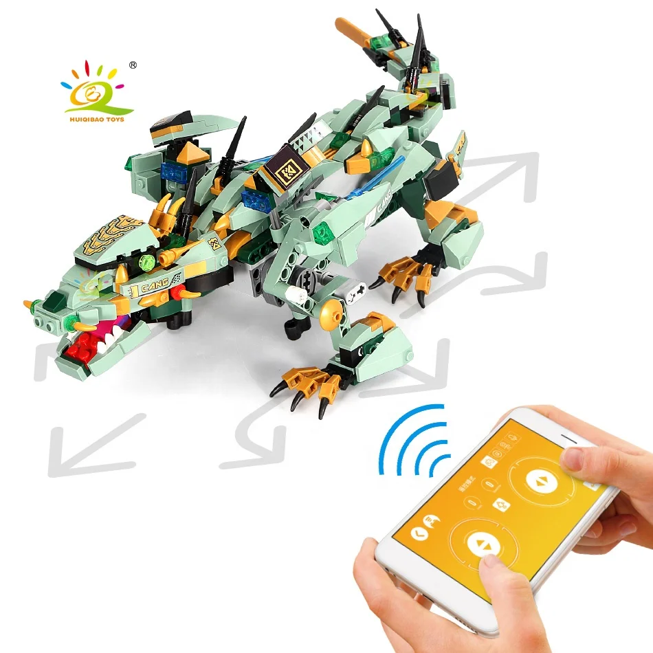 

2.4G Electric Remote control Dragon kungfu king technic DIY Building Block Bricks Toys