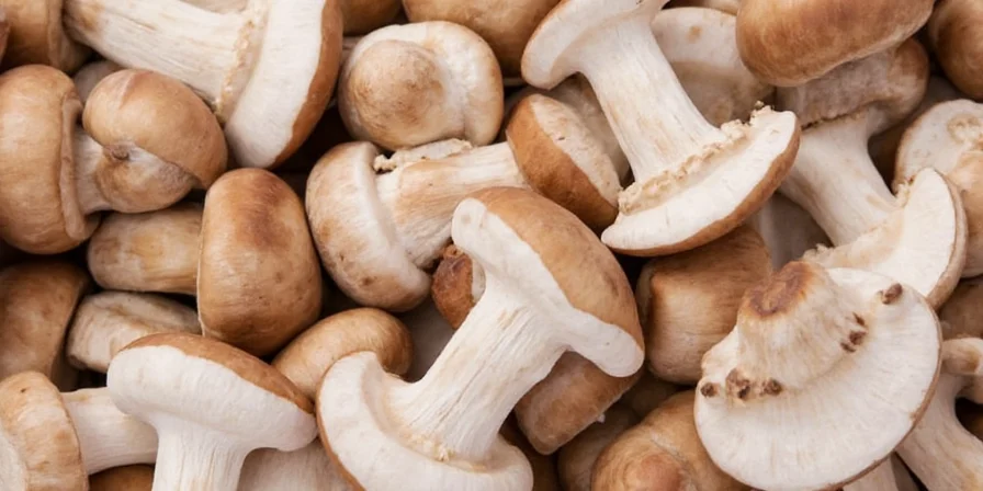 White mushrooms in a brown paper bag inside a fridge