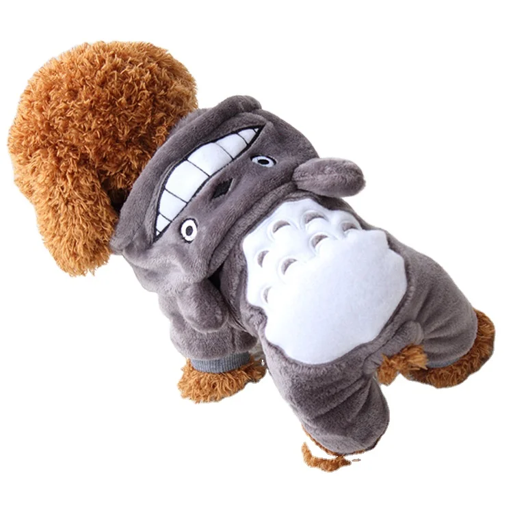 

2021 Hot Sale Wholesale Winter Warm Cute With Totoro Pattern Hoodie Pet Dog Clothes