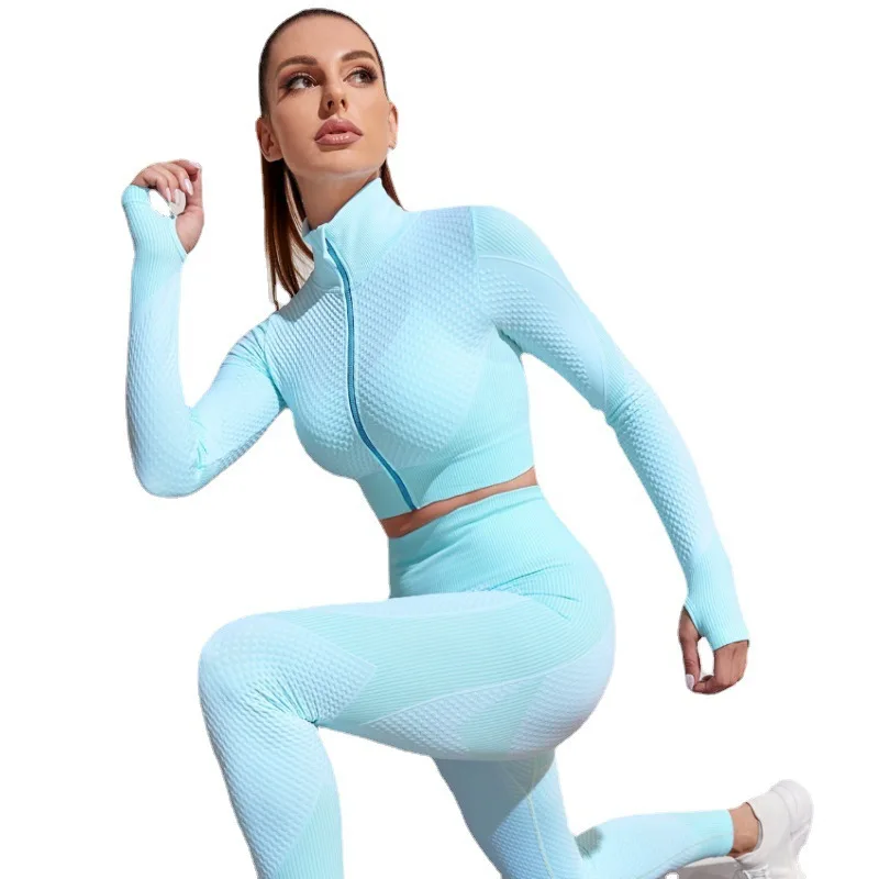 

2022 Sports Running Fitness Workout Clothing Women Quick Dry Bra Shorts Long Sleeve Trousers Four Pieces Yoga Set Adults Spring, Multi color optional