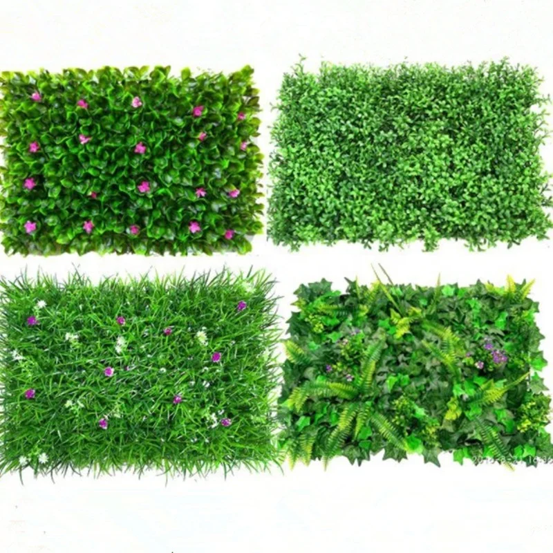 

Durable Landscaping Plastic Tile Cheap Artificial Grass Panel leaves green wall system for fence plant wall decoration