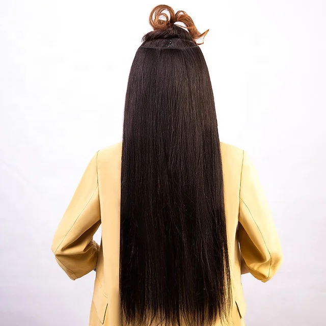 

BEAU FLY Hot Selling U Shape One Piece Long Straight Black Human Hairpiece