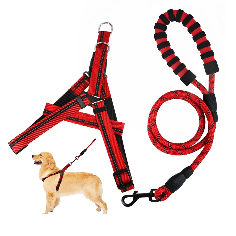 

wholesale Adjustable Breathable Sport Walking pet harness leash set for dogs