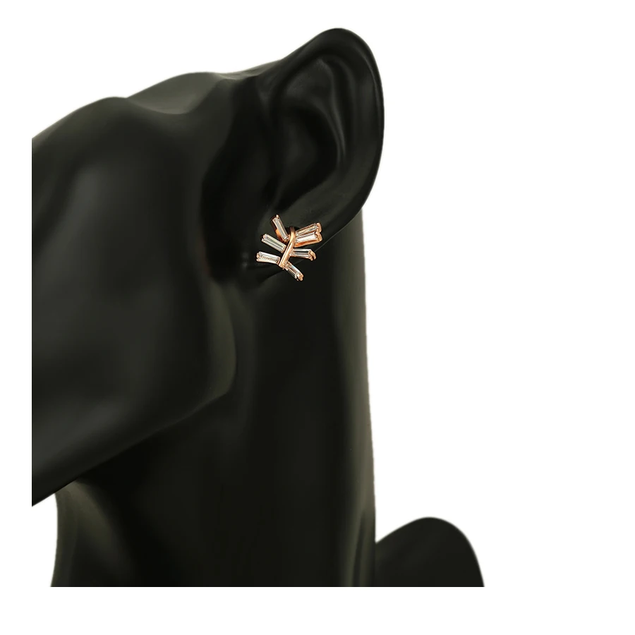 

97483 xuping Tiny Leaf Ear Climbers Delicate Crawler Gold Plated Cuff Stud Earrings For Women