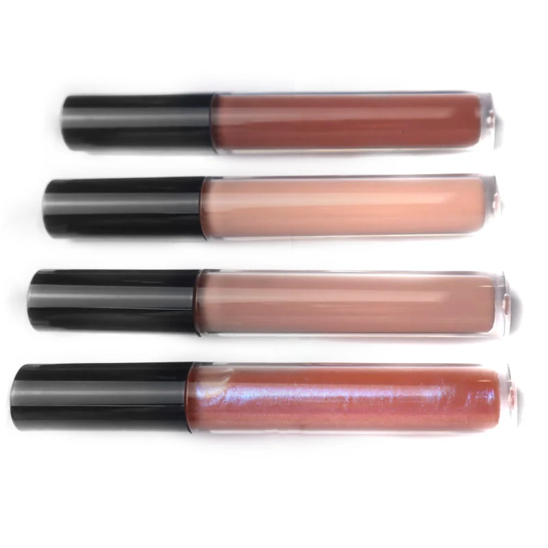 

high quality natural clear liquid glossy vegan nude lipgloss private label