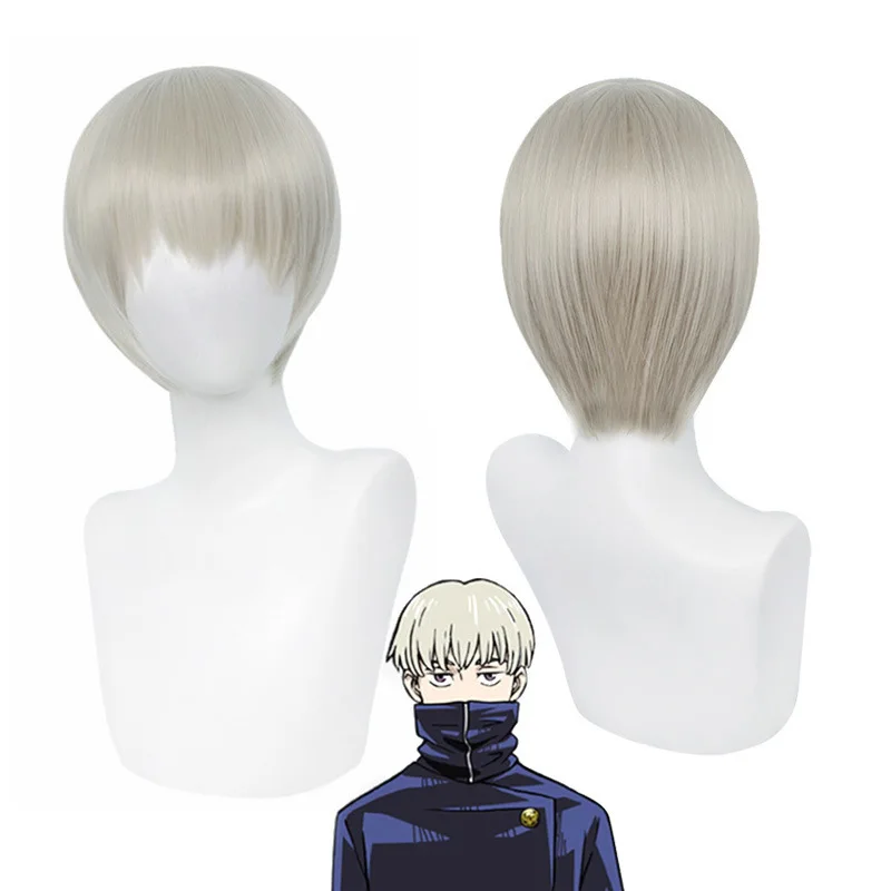 

Funtoninght Fast Shipping Jujutsu Kaisen Cosplay Wigs Men's Hair Toge Inumaki Cosplay Wigs Synthetic Wigs For Party Supplies, Pic showed