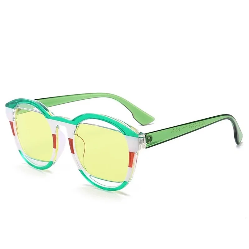 

Retro Fashion Round Sunglasses Vintage Shades HD AC Lens Decoration Sunglasses