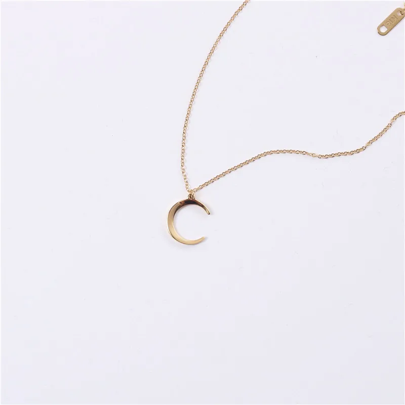 

Joolim Jewelry 18K Gold Plated Dainty Cresent Pendant Choker Necklace Stainless Steel Jewelry Wholesale