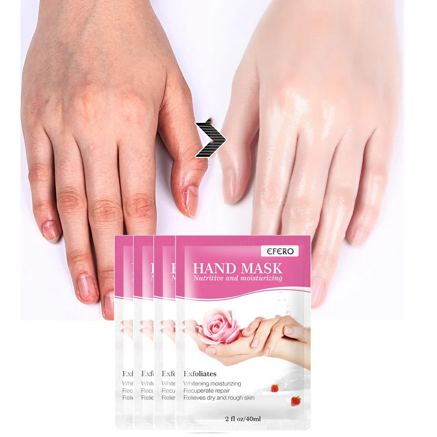 

Wholesale Foot Mask Hand Mask Glove Exfoliating Peeling Collagen Nourishing Hand Care Whitening Hand Mask, White