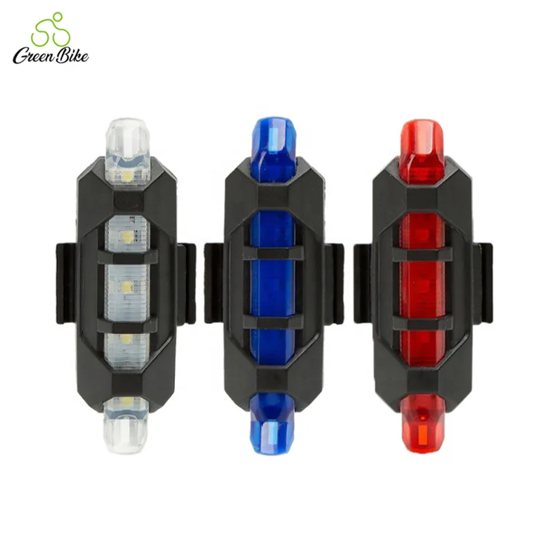 

USB Charging Wholesale Warning Night Bike Equipment Mountain Bike Accessories Highlight Bike Tail Light, Blue/ red/ white
