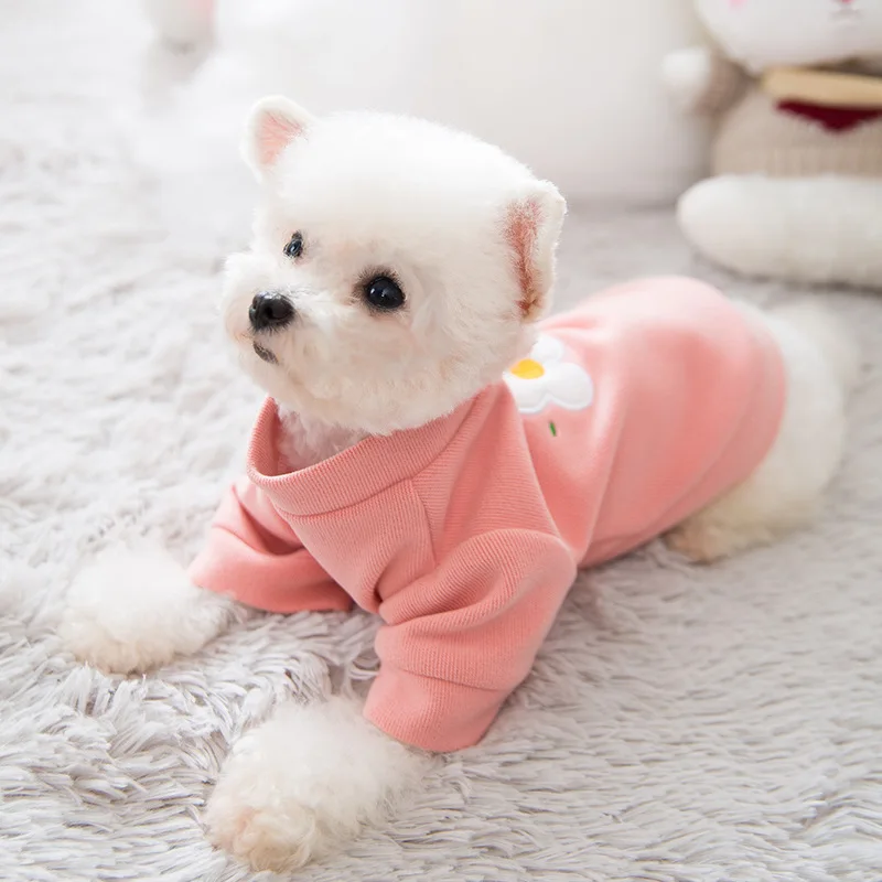 

Flower Print Small Dog Hoodie Coat Winter Warm Pet Clothes Sweatshirt Puppy Cat Pullover Dogs Pets Clothing, Picture shows