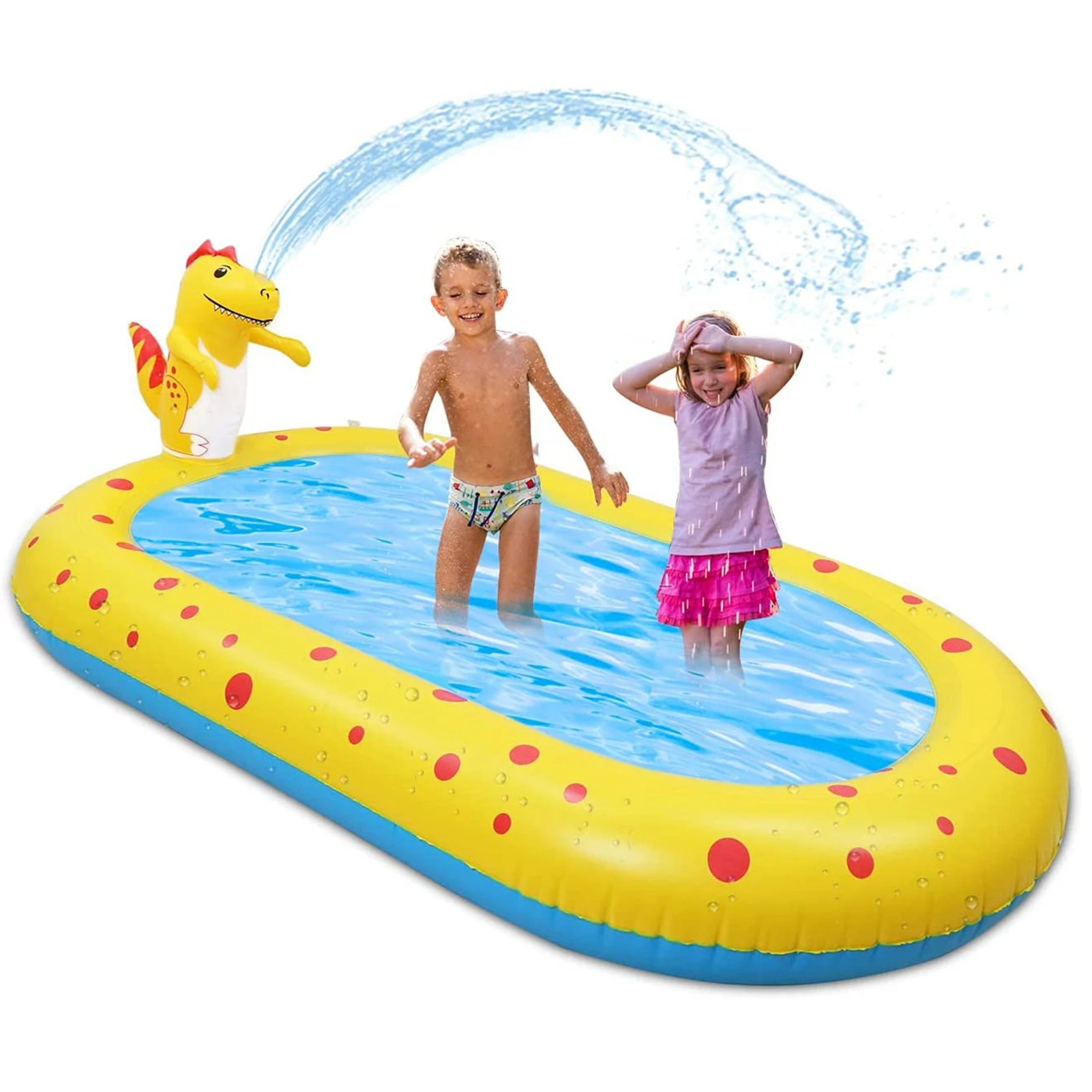 

Sprinkler Pad Splash Spielmatte, Kinder Sprinkler Pool Pad Wasser Spielzeug fur Kinder im Freien Sommer Garten Aufblasbares Wass, Blue,yellow