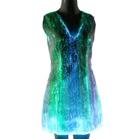 

LED RGB Colors Light-Emitting Party Dresses Fiber Optic Ball Dresses Glow in The Dark Dresses