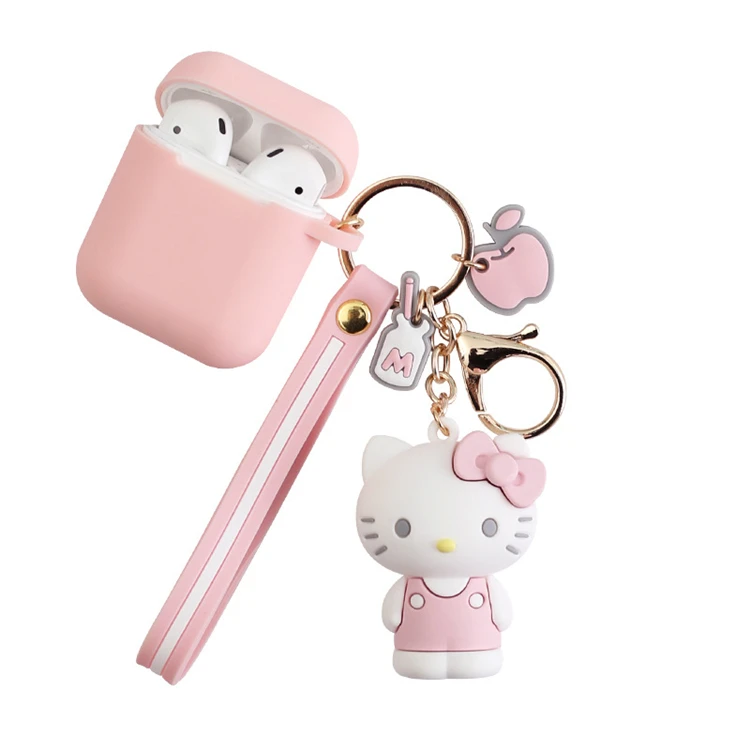 

Soft Shell Silicone Cartoon Cute Wireless Headset Cover for Apple AirPods With Lanyard