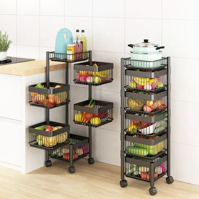 

Home accessories kitchen organizer with wheels 3/4/5 tier bathroom kitchen storage rack trolley rack