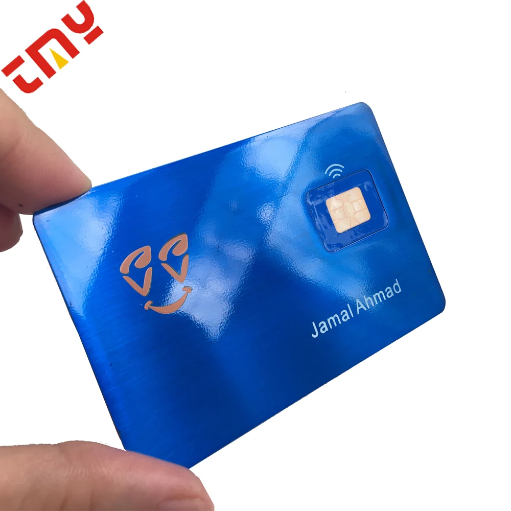 Custom Wallet Black Blue Blank Bank Metal Titanium Alloy Smart Chip