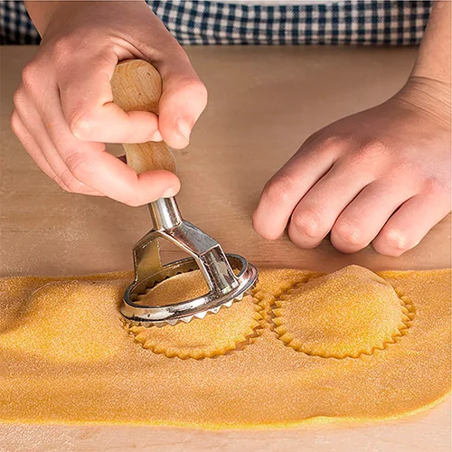 
Ravioli Stamp Set, Ravioli Maker Cutter Stamp Pasta Wheel with Wooden Handle 