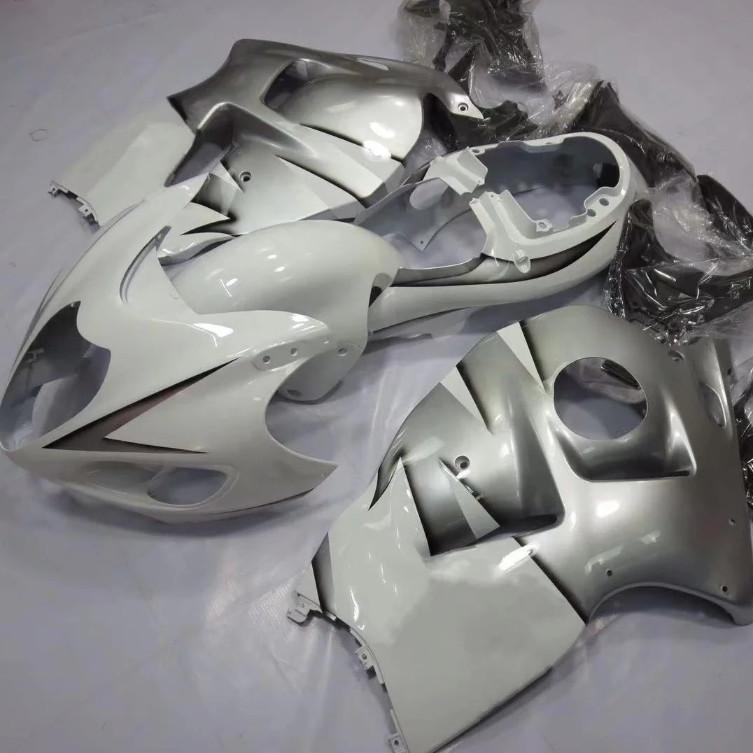 

2021 WHSC Motorcycle Accessories Full Plastic Fairing Body Kit For SUZUKI GSXR1300 1997-2007 Grey White, Pictures shown