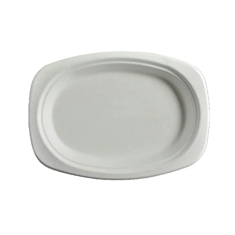 
Custom Design 100% Biodegradable Compostable Disposable Oval Sugarcane Plates and trays biodegradable tableware 