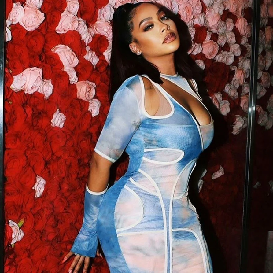 

Fashion 2021 Summer Long Sleeve Hollow Out Tie Dye Girls' Dresses Women Casual