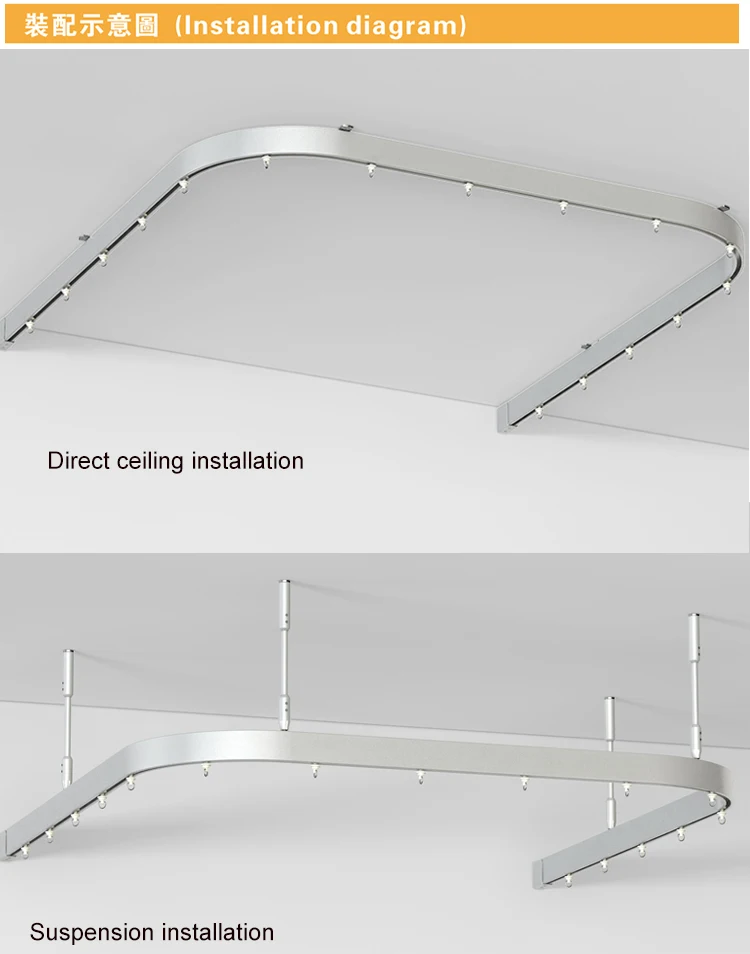 Medical Curtain Rail Emergency Room Hospital Cubicle Curtain Track With