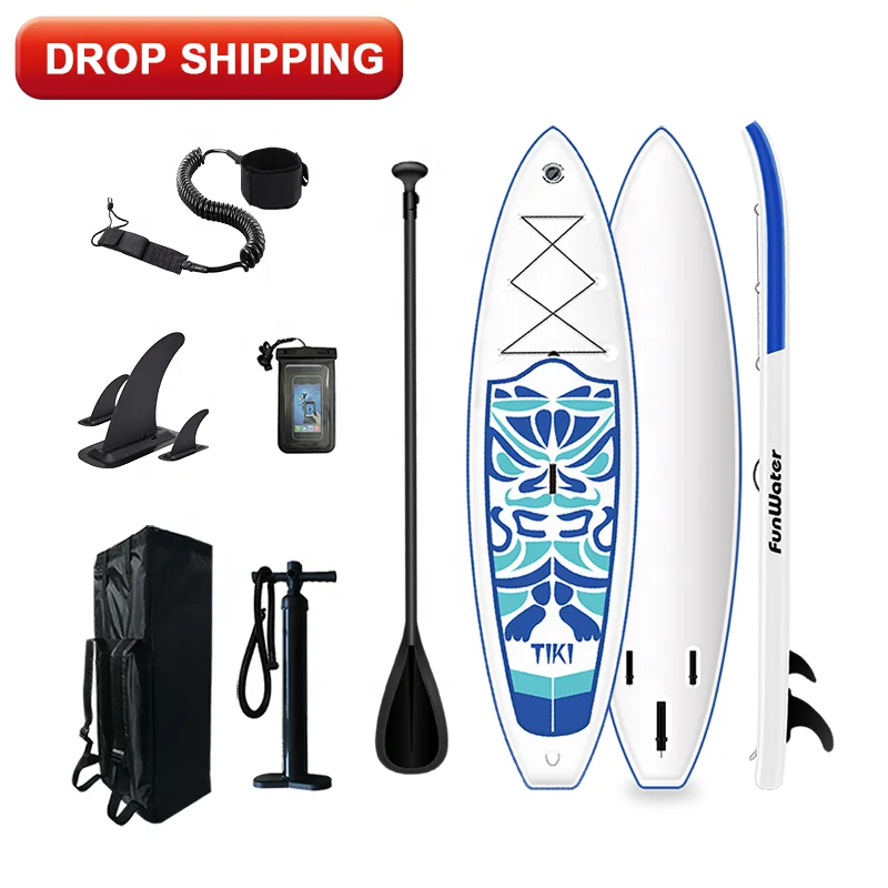 

FUNWATER drop shipping sup paddle board drop stitch pvc modular sup paddle board inflatable water sports, Blue and pink