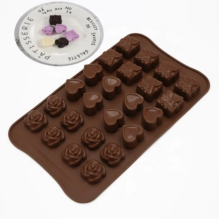 

Valentine gift heart shape chocolate molds rose jello cookie cake decorating tools silicone resin molds ice tray