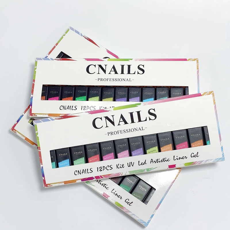 

Deroi 12 colors Private Logo Nail Art Liner Gel Set Liner Painting Gel Nail Drawing Liner Art Gel