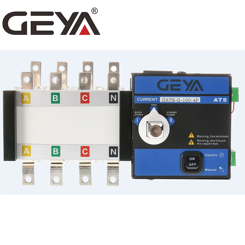 

GEYA 16A-1600A Dual Power ATS 400A 4P Automatic Transfer Switch 250A 630A 800A 1000A For Diesel Generator Engine