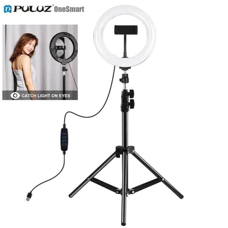 

Hot selling PULUZ 7.9 inch  Led Selfie Dimmable Camera Photography Makeup Rgb Ring Light With Tripod Stand, Black