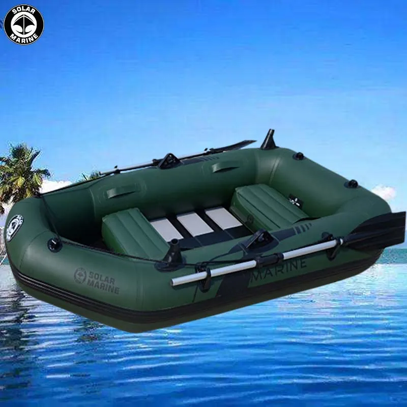 

3 Person 260cm Length 3.5HP Slat Wood Bottom PVC Inflatable Fishing Boat CE Certification Professional Sit On Top Kayak Pontoon