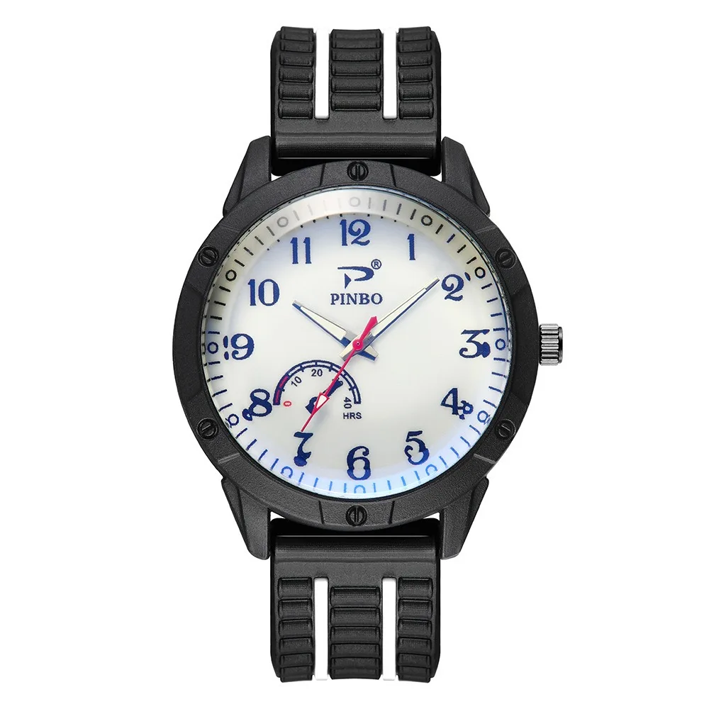 

New silicone men's sports dashboard digital face soft rubber watch fashion casual watch men's student watch, 6 colors