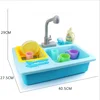 Amazon hot Sale Toy Kitchen Sink Play Set with Running Water Kitchen Utensils Dishwasher Pretend Play Toys Set