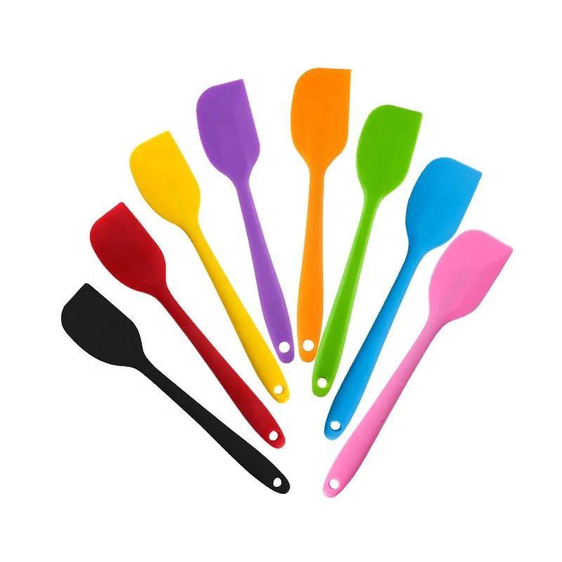 

8 inch Food Grade Heat-Resistant Non-Stick Baking Cooking Utensil Silicone Scraper Spatula for Cooking and Mixing, Custom color