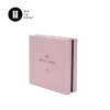 Pink printing Necklace package embossed custom jewelry paper box with logo print