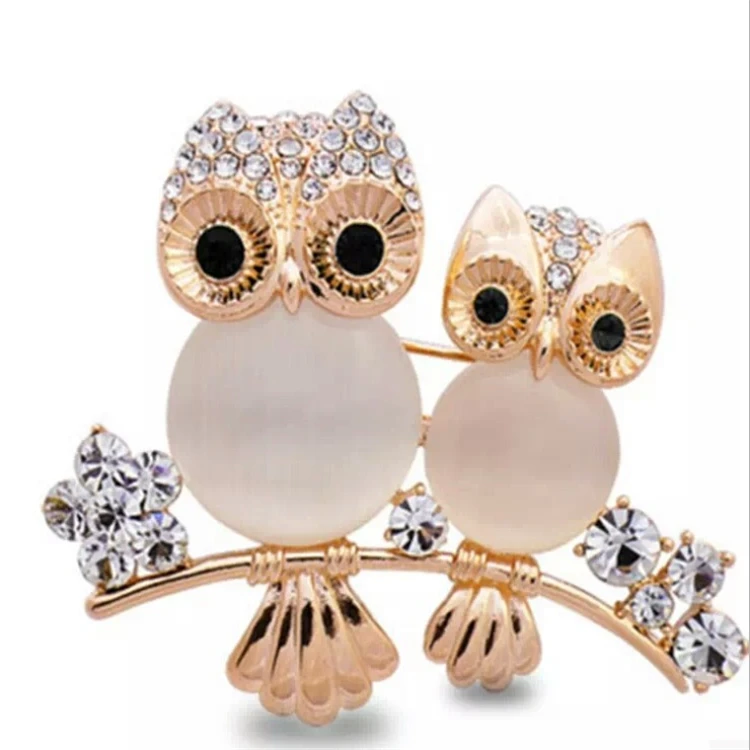 

Korean fashion cartoon costume decoration owl corsage plating alloy ladies crystal diamond brooch, As the picture show