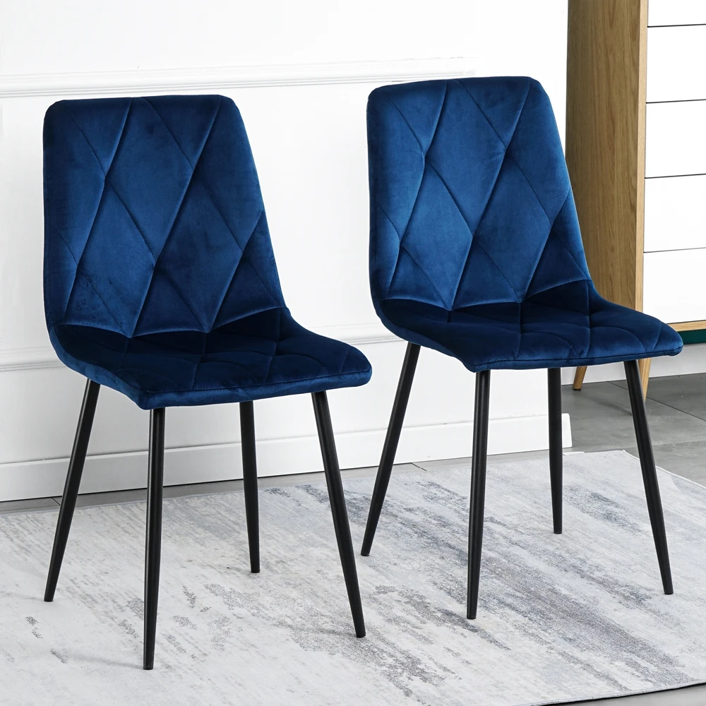 

High quality minimalist fabric cafe designs modern restaurant luxury blue velvet dining chair