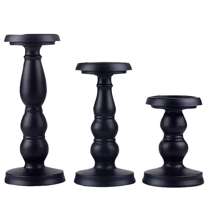 

Home Table Centerpiece Tall Retro Fall Pillar Candleholder Black Candle Holder Rustic Pillar Candles Metal Candle Stand
