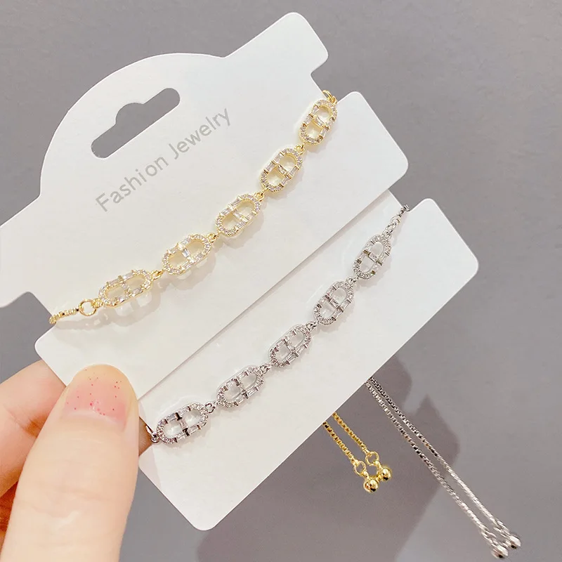

Adjustable Gold Silver Charm Bracelet Women Jewelry Chain Link Minimalist Bracelet