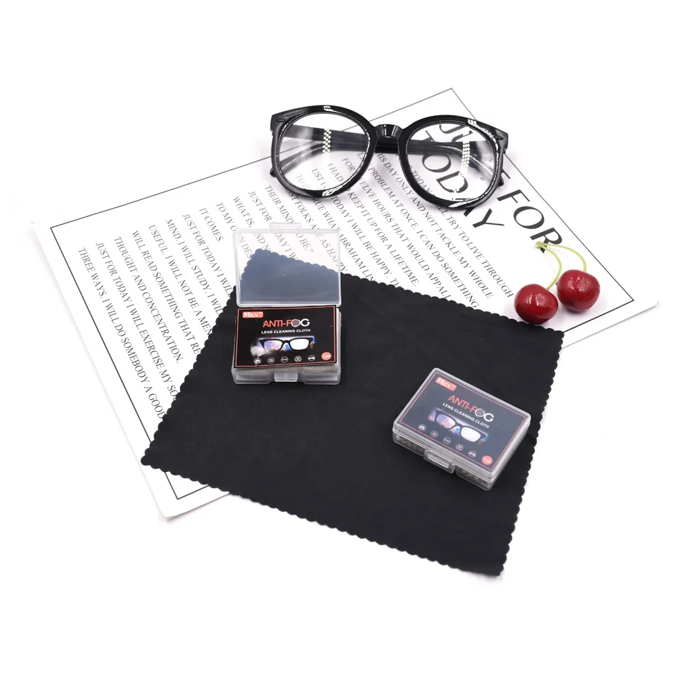 

Hot Sale in Stock Advanced Eyeglasses Suede Glasses Cleaner Antifog Cloth for Spectacles Lenses Camera Phone Screen 20g, Grey or customized