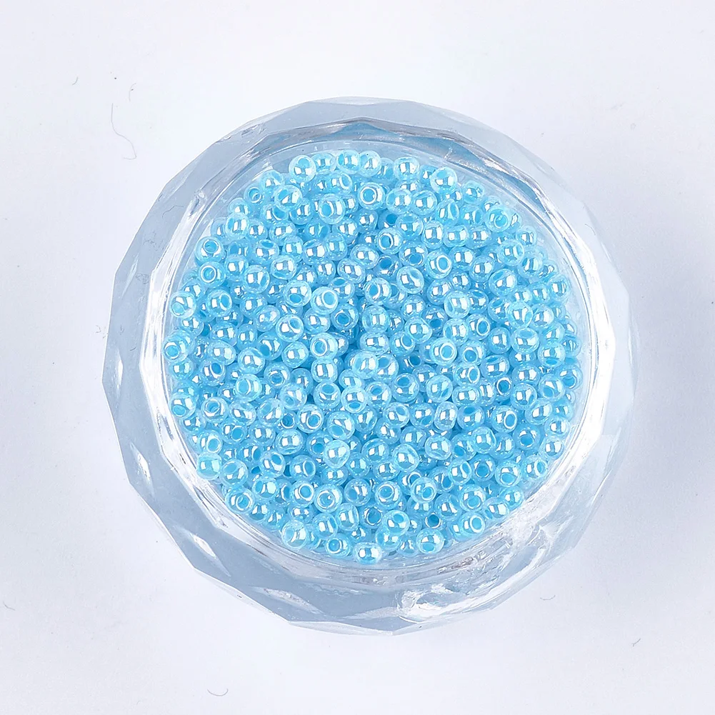 

Pandahall FGB 12/0 SkyBlue Ceylon Round Glass Seed Beads