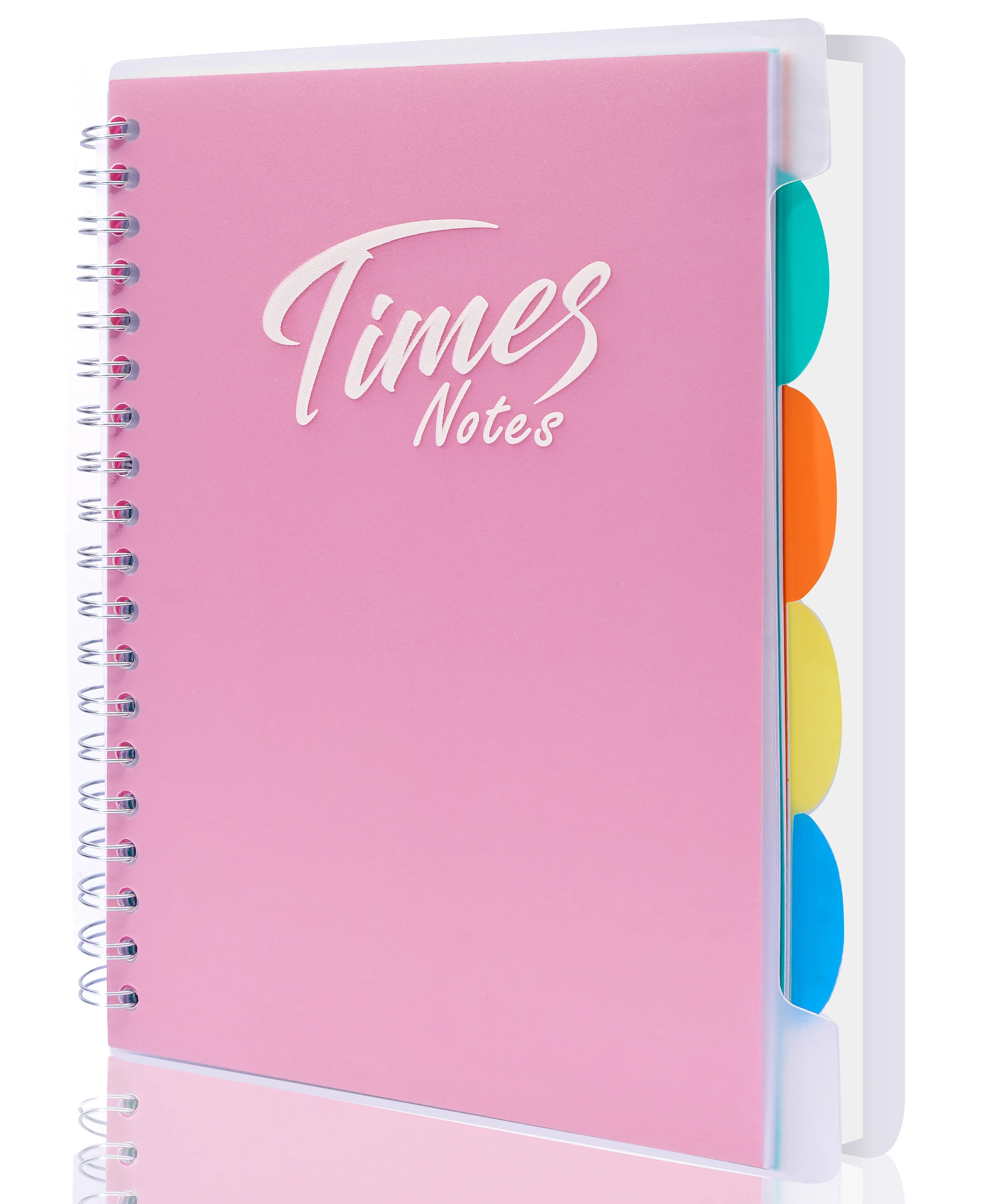 

A5 Spiral Notebook With Colored Index divider Tabs OEM Twin-wire binding PP hard cover 5 subject notebooks