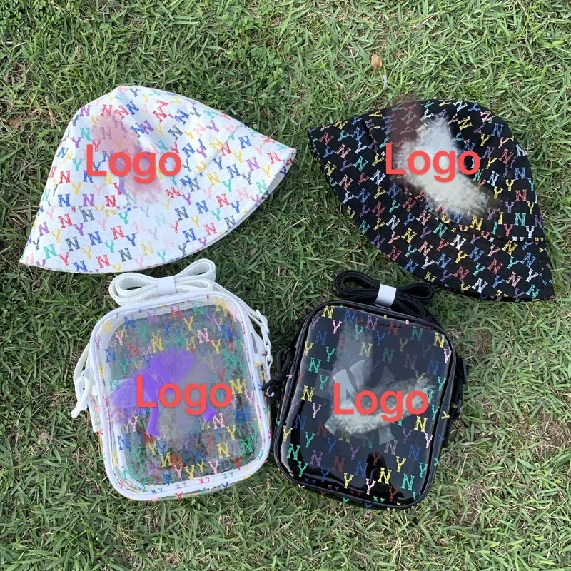 

2021 designer NY clear Bucket hat and purse sets new york Purse Set Women Hand Bags Ladies Handbags Luxury Handbags for Women, Black, white