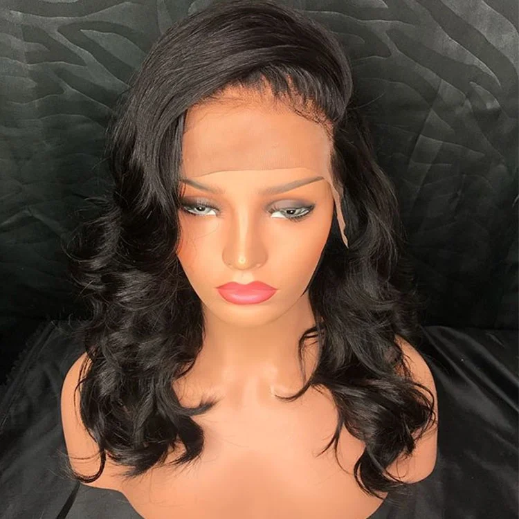 

New Arrival Raw Virgin Hair Glueless Black Short Wigs Body Wave Lace Front Wigs With Baby Hair For Black Women
