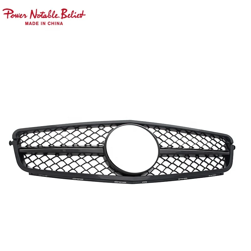 

Front grill for Mercedes benz C class W204 one horizontal all glossy black style 2007-2014