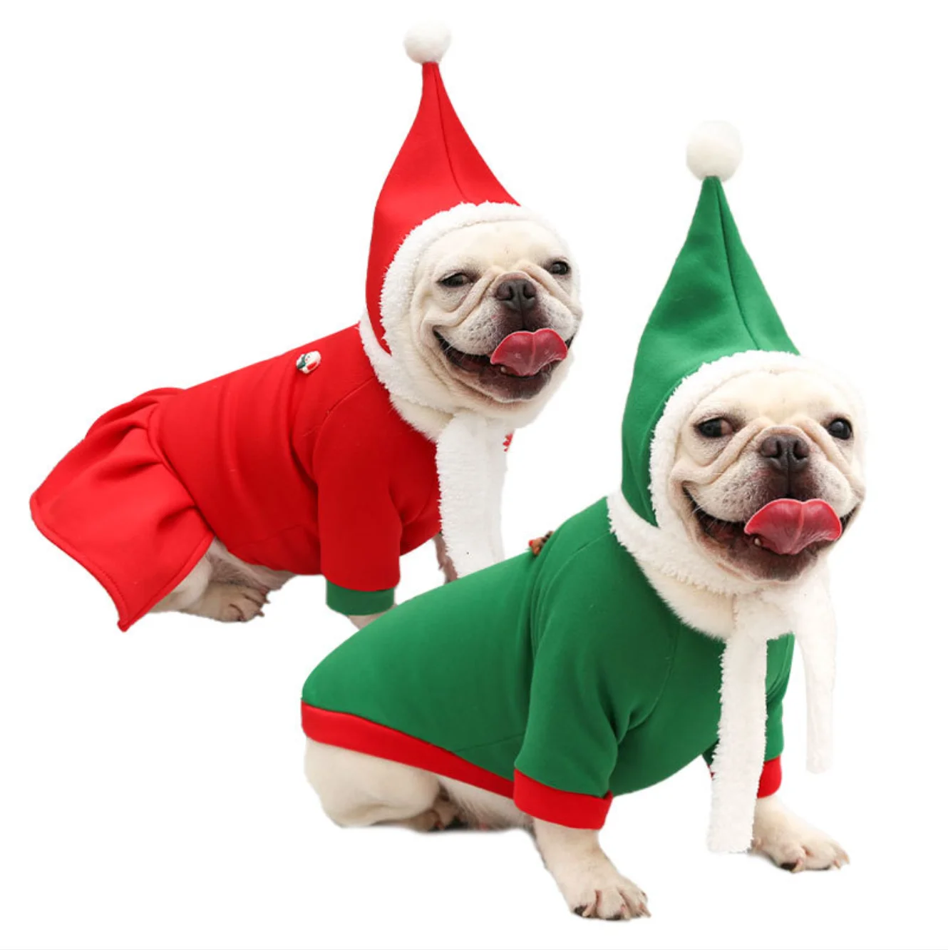 

Wholesale Fashion Pet Dog Costume Halloween Warm and Comfortable Cat and Dog Clothes, Green,red