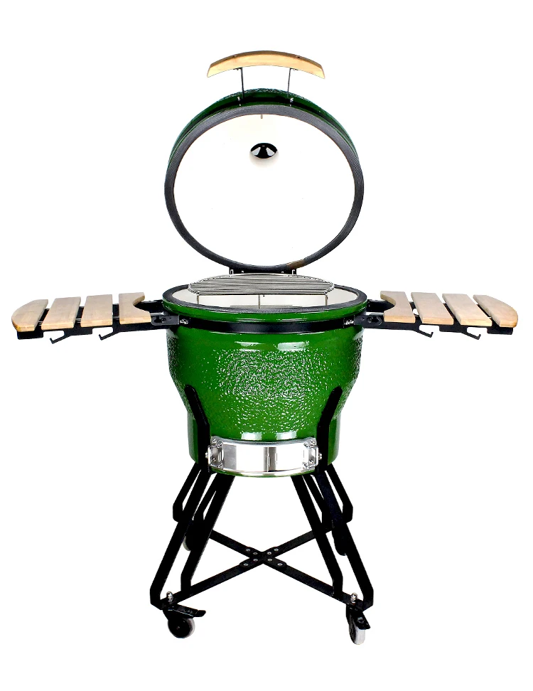 

Kamado BBQ Outdoor Garden Grill Auplex 22 inch Green Color Egg Shaped Double Side Shelves Pizza Oven Garden Smoker, Optional from pantone