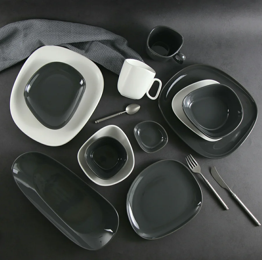 

Factory Bulk Dinnerware set for Restaurant Ceramic Porcelain handmade pottery dinnerware set kictureware Dish Plates
